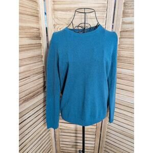 Talbots cashmere sweater 3/4 length sleeves 100% Blue Turquoise Size M Petite
